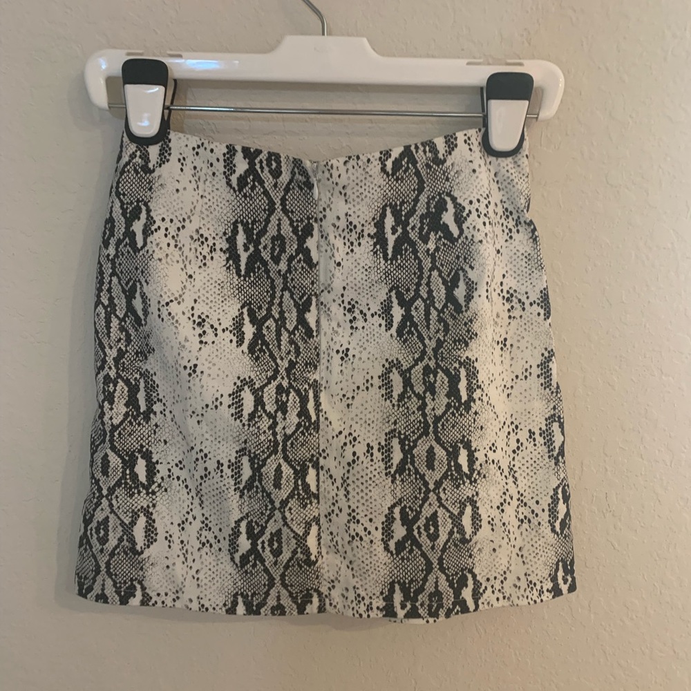 She & Sky Snake Print Mini Skirt